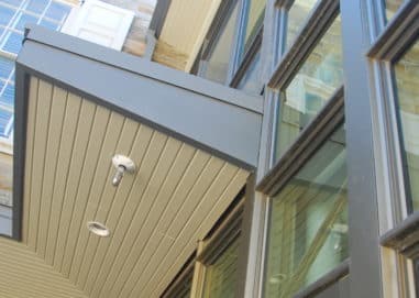 Exterior of commercial building with new windows